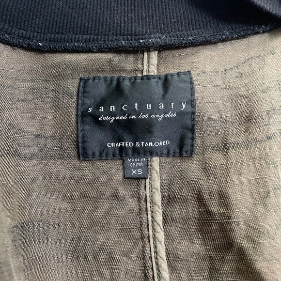 Sanctuary jacket bomber long sleeve camouflage green black womens extra small - Picture 5 of 5